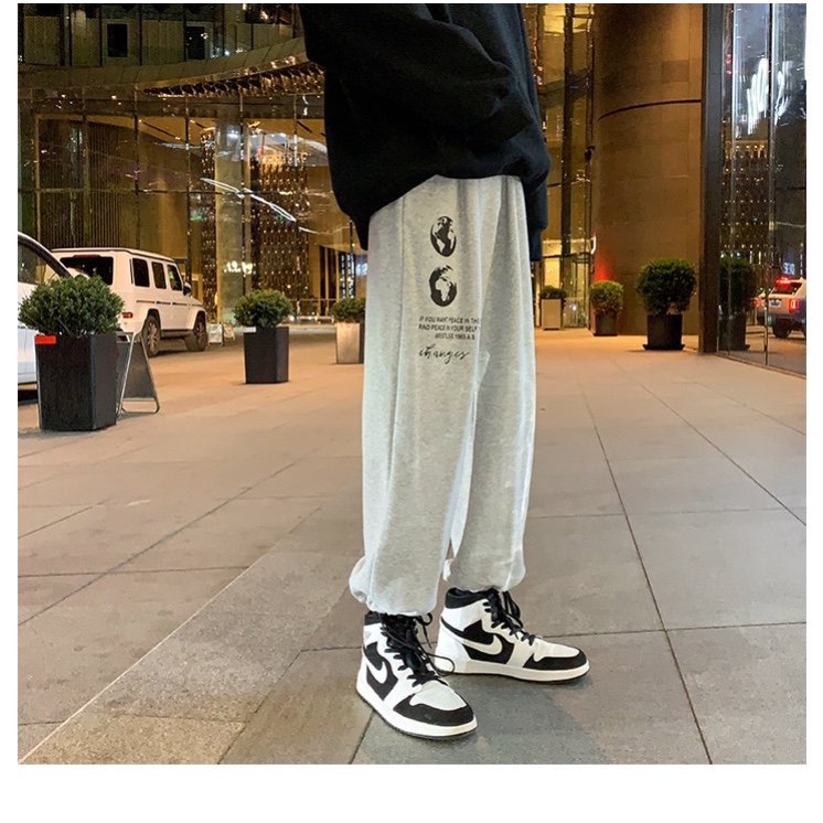 ❤Hót❤ Quần nỉ nữ bo gấu có dây rút cạp chun dáng quần jogger ống rộng vải nỉ dày đi học công sở thể thao gym cá tính M01