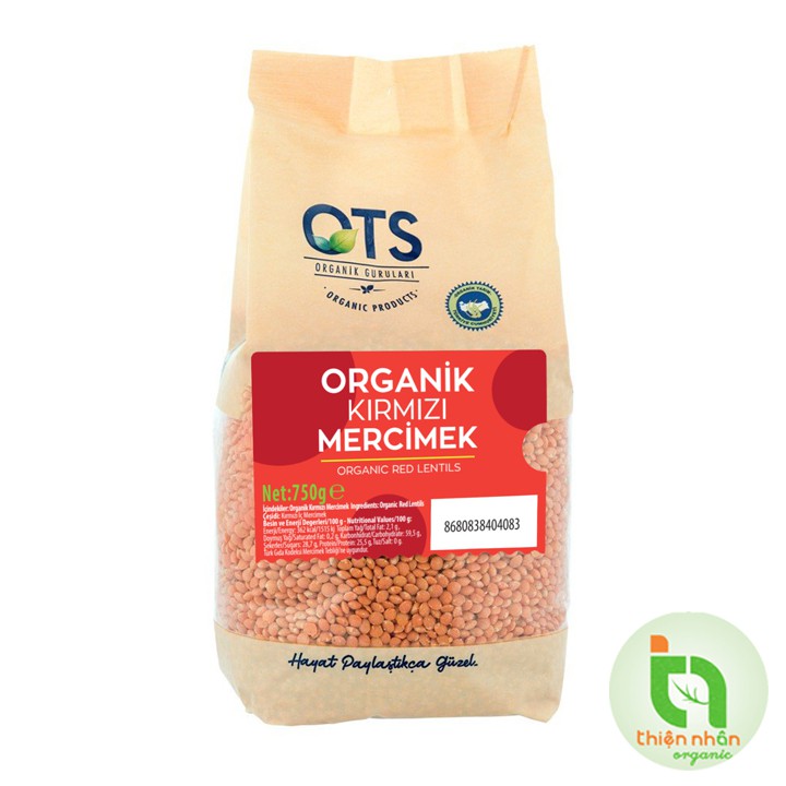 Đậu lăng đỏ hữu cơ OTS Organik 750g