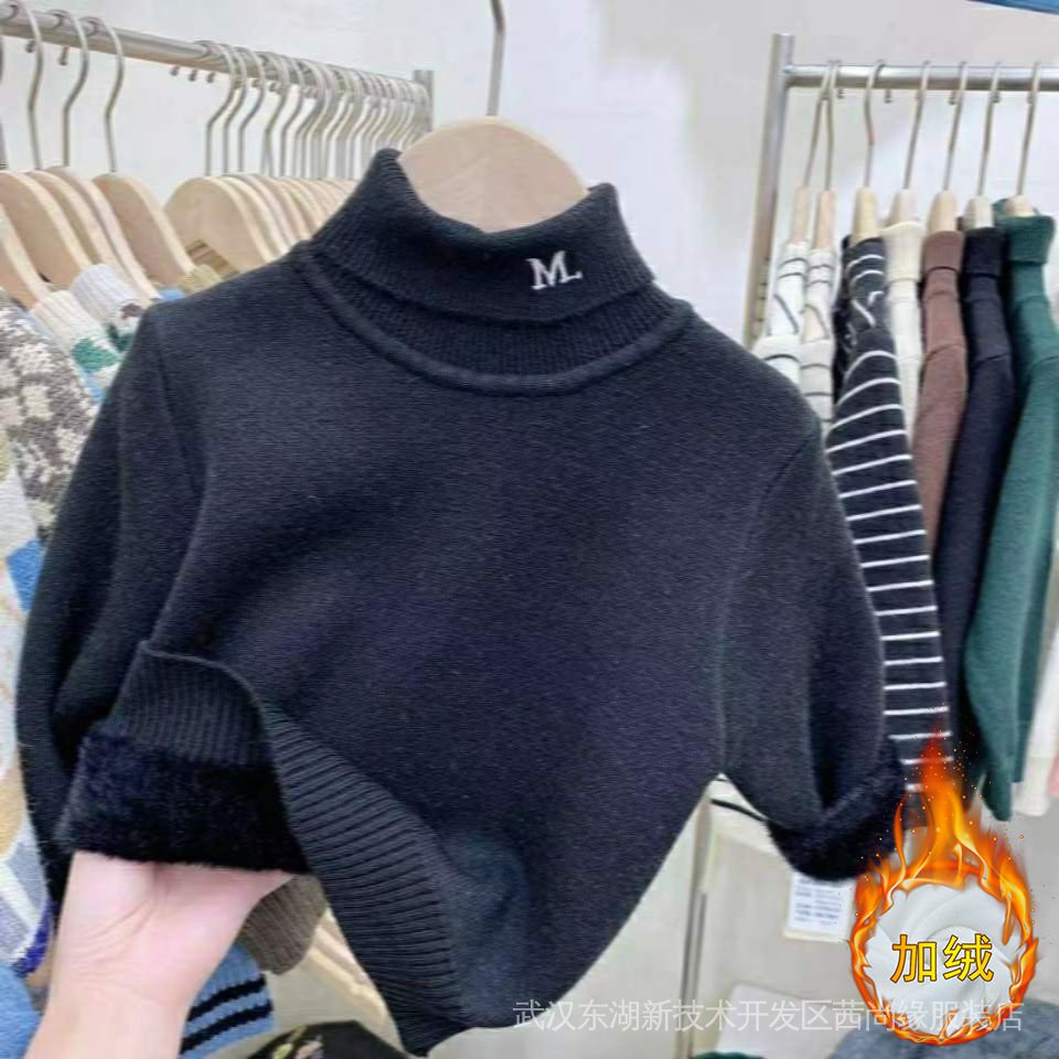 Áo Nỉ Dài Tay Cổ Lọ Thiết Kế Mới Dày Dặn Thời Trang Mùa Đông Dành Cho Bé Trai Và Bé Gái