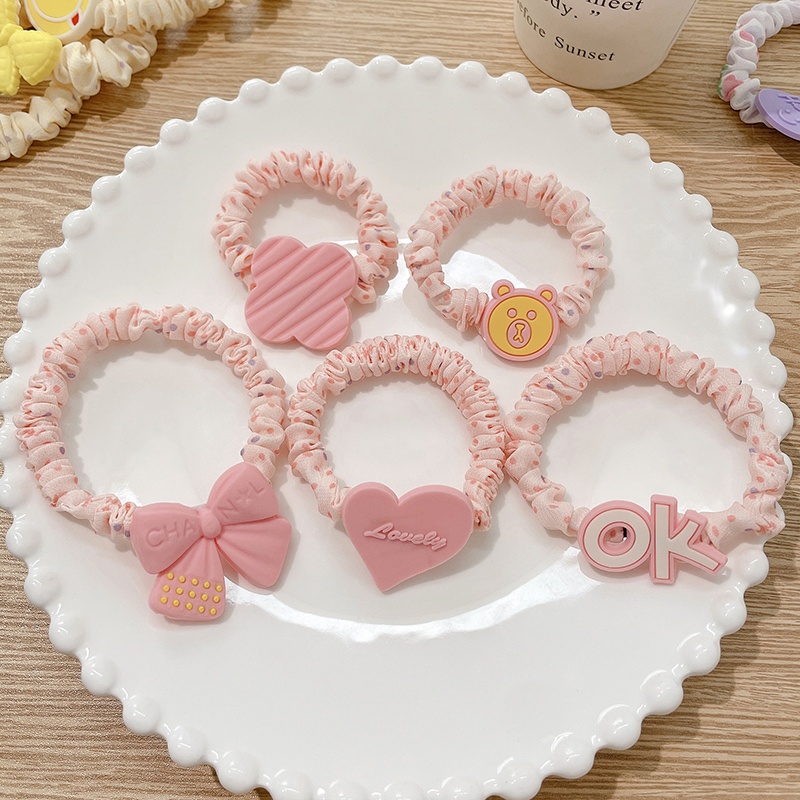 Dây Cột Tóc Co Giãn Cao Phong Cách Hàn Quốc Ngọt Ngào Cho Nữ