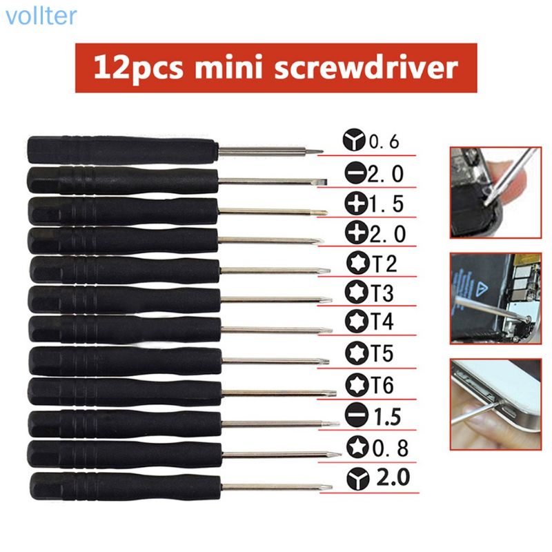 Bộ tua vít 12 món sửa chữa điện thoại/máy tính bảng đa năng