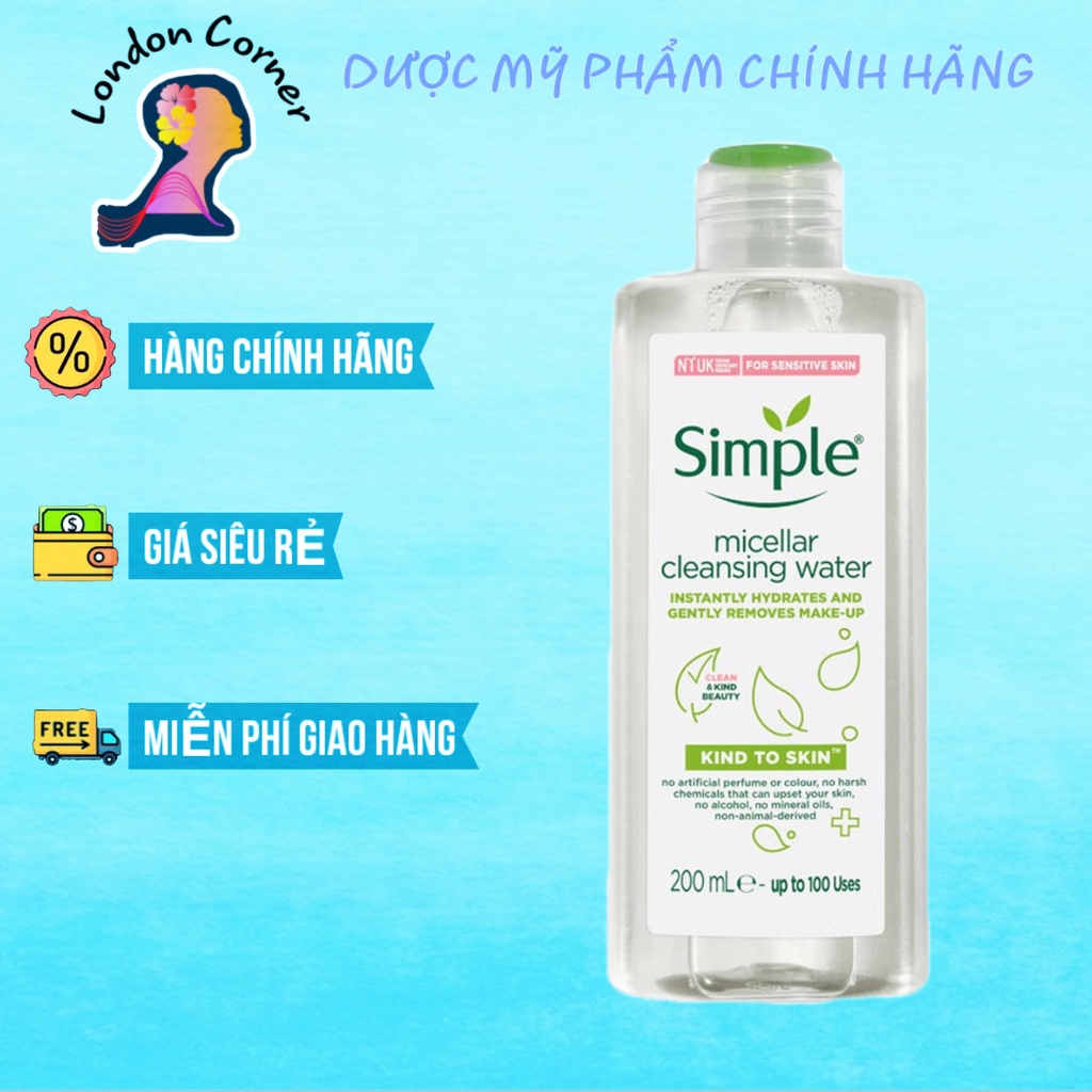 Nước Tẩy Trang Simple Dành Cho Da Nhạy Cảm 200ml