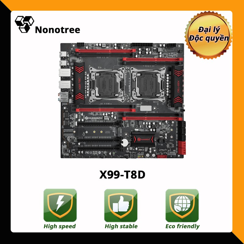 Mainboard HUANANZHI X99 T8D 2011-3 DDR3 non-ECC ram, M.2, Có thể sử dụng nhiều RTX 3060, Mining, BTC, ETH, XMR, XRP, ZEC