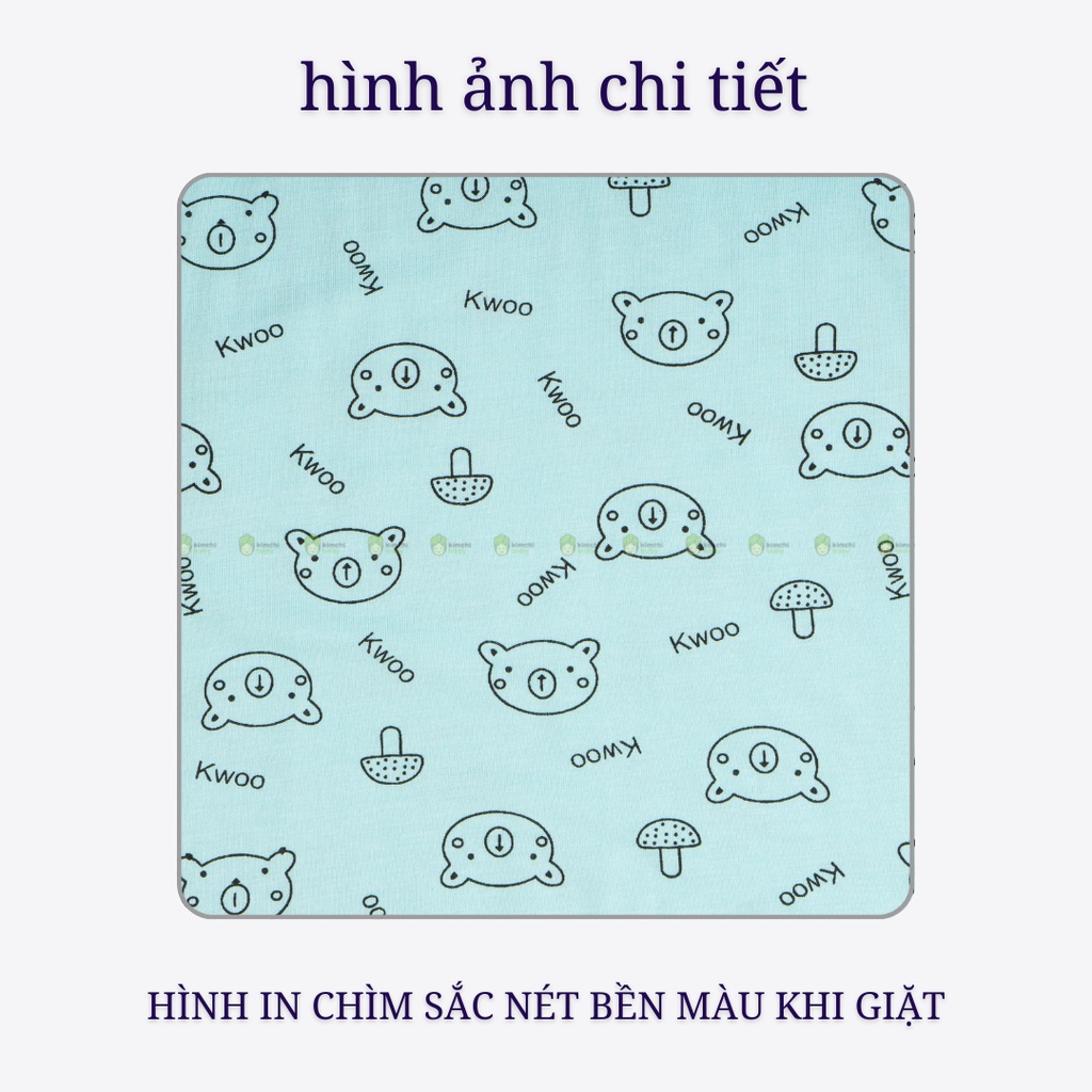 Bộ Cộc Tay Cho Bé Trai, Bé Gái KIMCHIBABY Vải Thun Lạnh Hoạ Tiết Gấu Dễ Thương, Bộ Quần Áo Trẻ Em Mặc Nhà KW2206