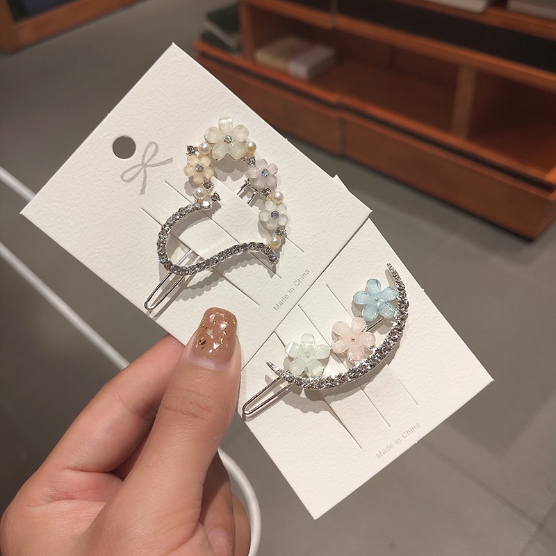 ✨✨Kẹp tóc đính pha lê kiểu hình học phong cách Hàn Quốc cho nữ