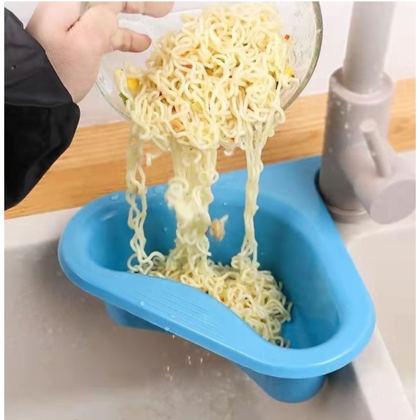 Khay rổ treo bồn rửa chén có lưới lọc rác tiện dụng