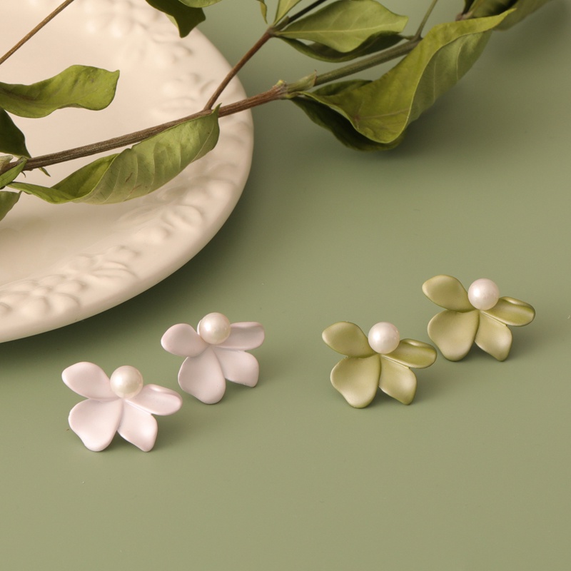 Bông Tai Đính Đá Opal Hình Vỏ Sò Dễ Thương Dành Cho Nữ