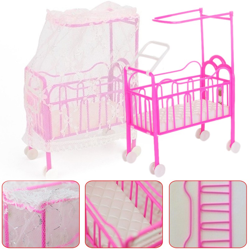 Giường kèm màn chống muỗi cho búp bê