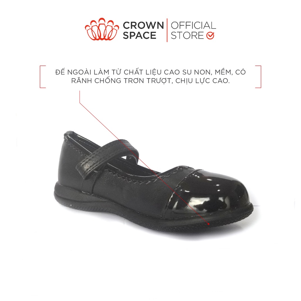 Giày Búp Bê Đen Đi Học Bé Gái Crown Space UK School Shoes CRUK3030 Size 28-36/4-14 Tuổi