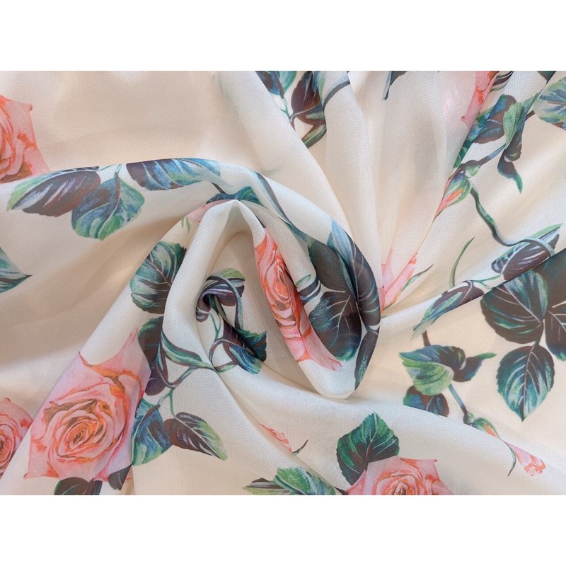 Váy hoa cổ nơ tay xoè | BigBuy360 - bigbuy360.vn