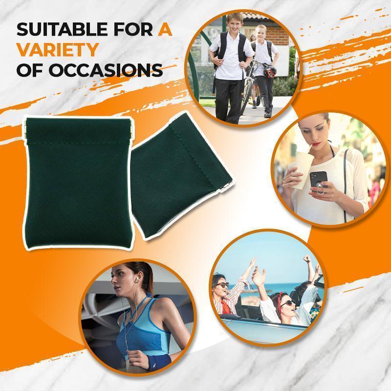 Ví da PU đựng tiền xu và chìa khóa tự động mini chống thấm nước cho nữ