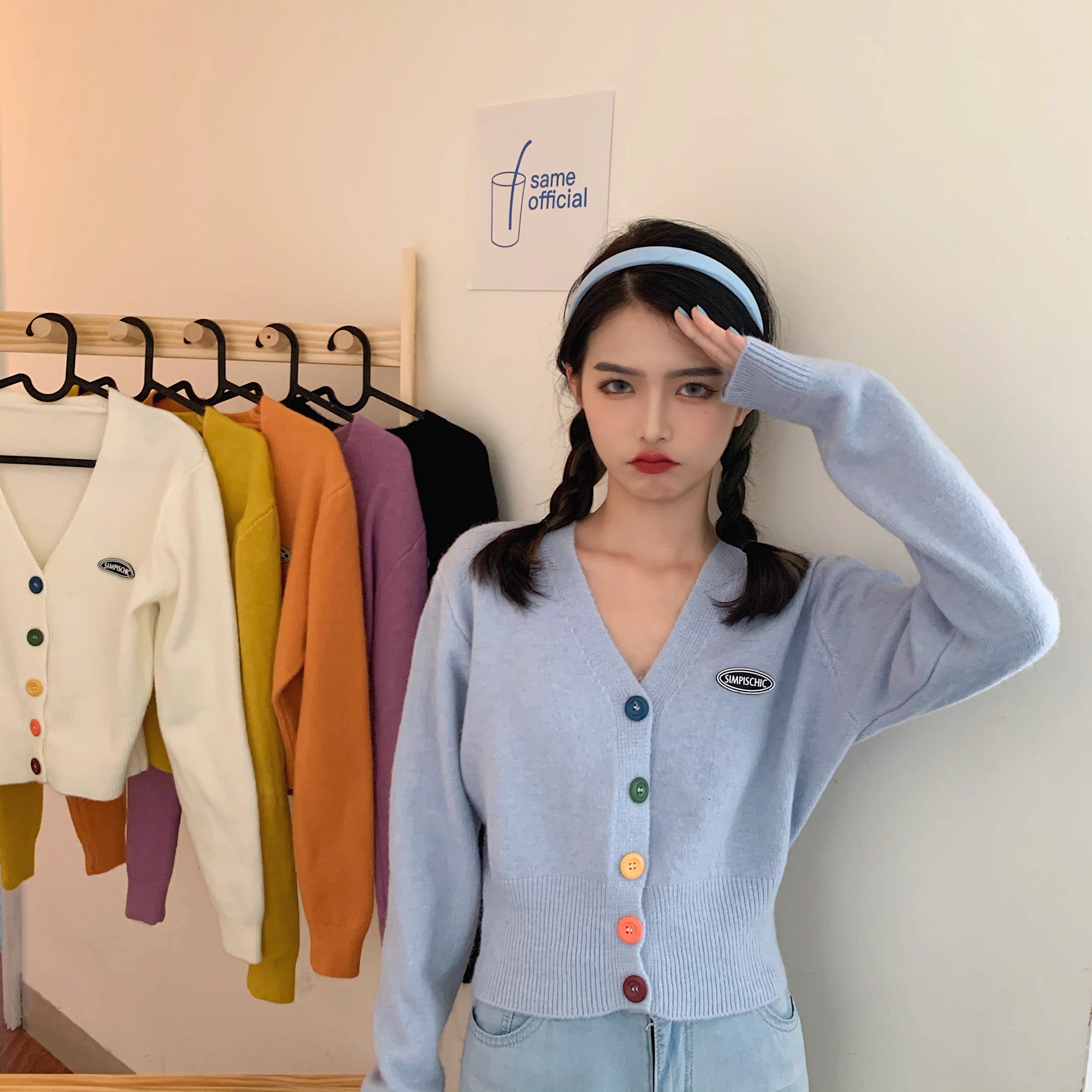 Áo Khoác Cardigan Dệt Kim Cổ Tim Xinh Xắn Thời Trang Cho Nữ