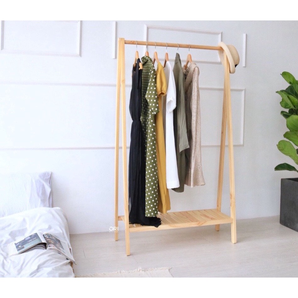 GIÁ TREO QUẦN ÁO HÀN QUỐC 1 TẦNG SIZE L - A HANGER 1F NATURAL - NỘI THẤT DECOR FAMILY