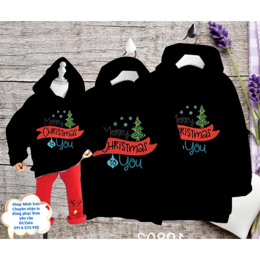 🍁💟🌴ÁO NỈ HOODIE MERY CHRISTMAS, NỈ MŨ GIA ĐÌNH, ÁO ĐÔI  LOẠI 1 ĐỦ MÀU ĐỦ SIZE