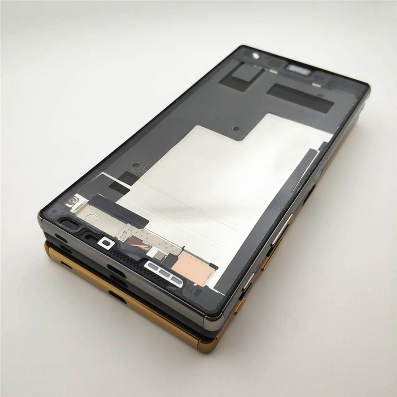 For Sony Xperia Z5 Premium Z5P E6853 E6833 E6883 Housing Middle Bezel Plate LCD Frame chassis with Power Button Dust Plug Cover