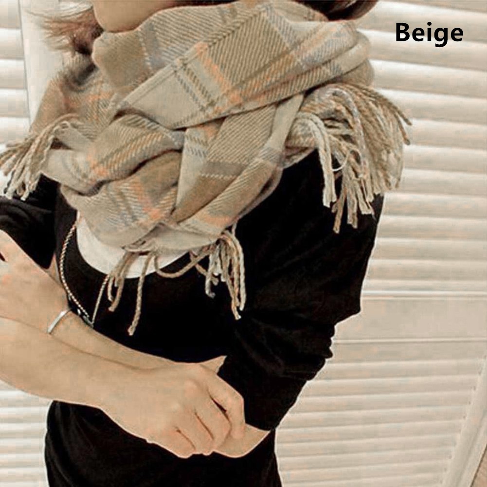 Khăn choàng cổ dài sọc ca rô màu