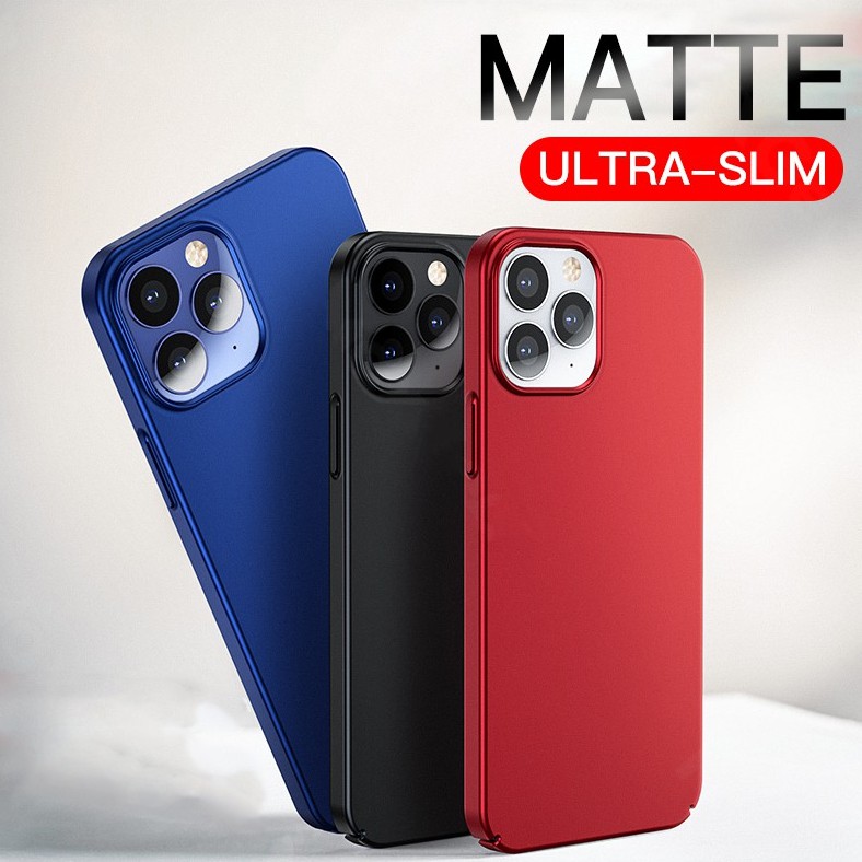 Ốp điện thoại PC cứng chống sốc siêu mỏng cho iPhone 13 12 11 Pro Max XS XR X 7 8 Plu
