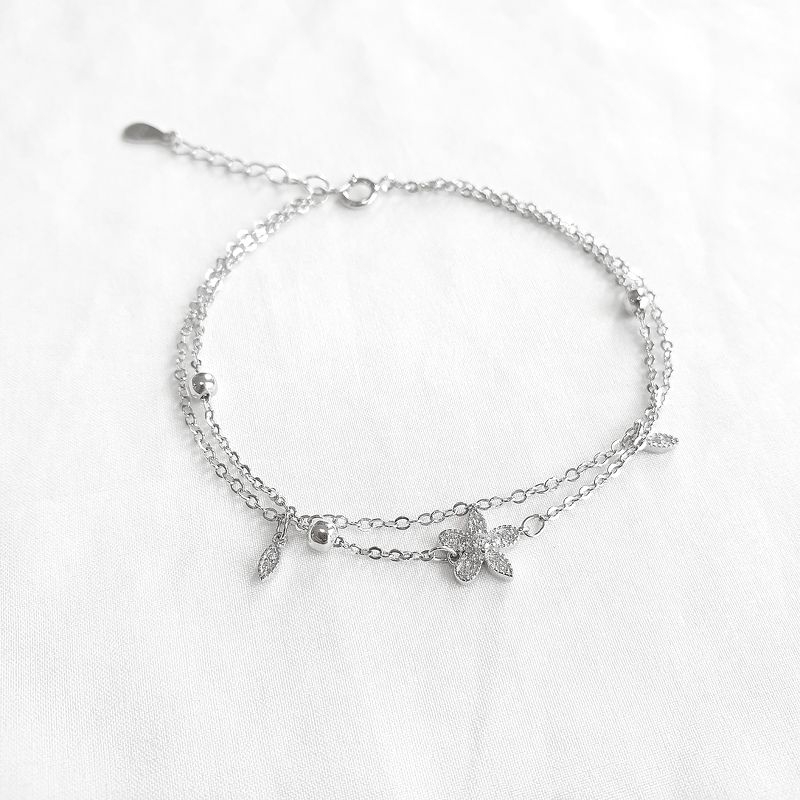 Lắc Tay Bạc Blue Peach Hoa 5 Cánh Đá LT419 | BigBuy360 - bigbuy360.vn