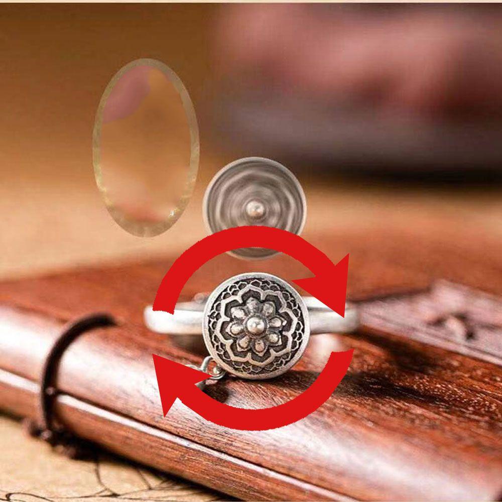 NIUYOU Nhẫn Hở Xi Mạ Bạc Hình Hoa Sen