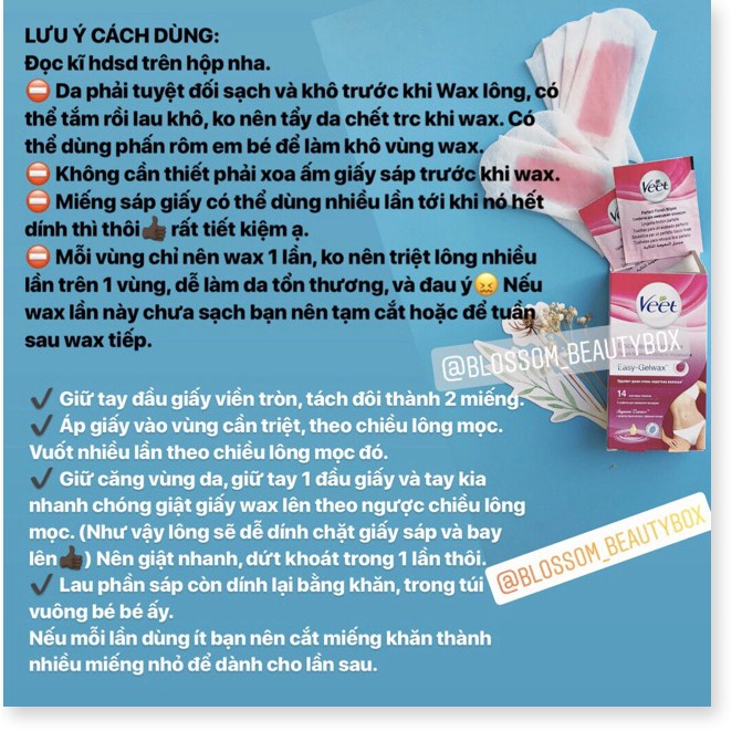 Wax VEET triệt lông mặt và tẩy ria mép bằng giấy hiệu quả