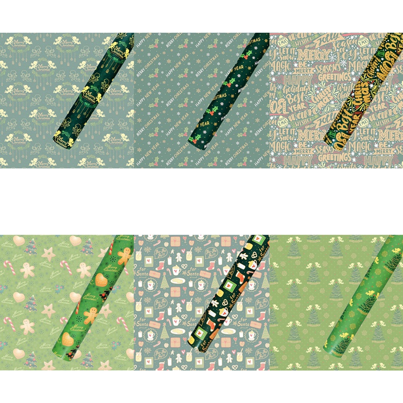 Cuộn Giấy Gói Quà Giáng Sinh 70 * 50cm Họa Tiết Hoa Tuyết / Tuần Lộc