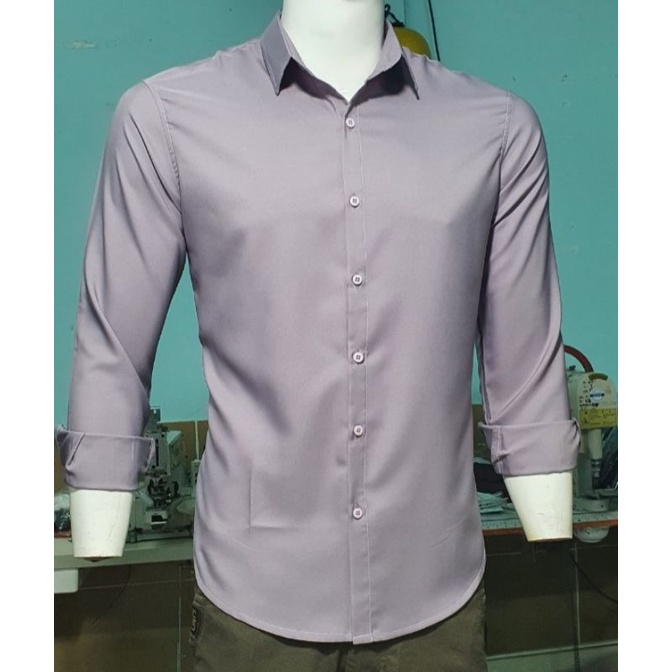 Áo sơ mi nam màu ruốc cam sữa cam cà rốt tím than màu độc lạ, Áo sơ mi nam dài tay cổ bẻ dáng ôm Hàn Quốc có size lớn
