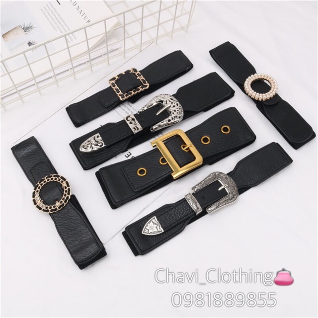 Đai váy bản 4cm sang chảnh mạ đồng vàng óng