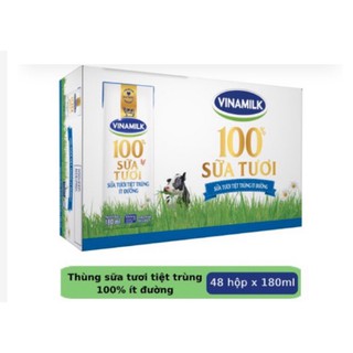 Thùng 48 hộp sữa tươi tiệt trùng 100% vinamilk 180ml