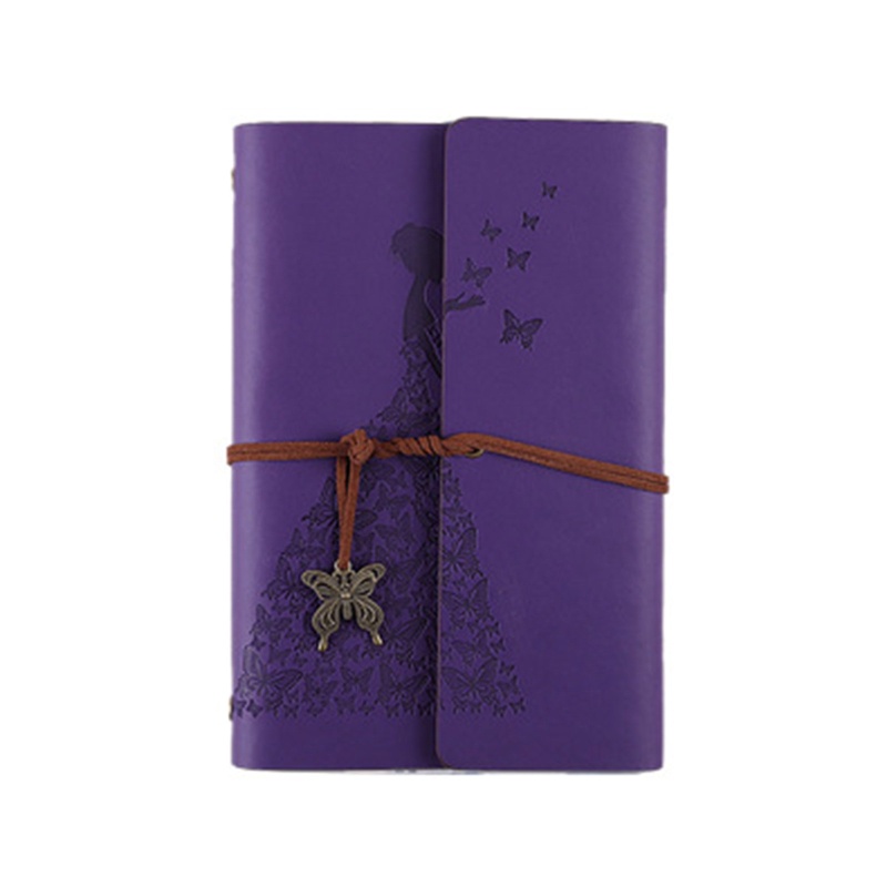 Seng Sổ Tay Nhật Ký Bìa Da 6 Vòng Tròn Vintage Không Cần Ruột Lại Cho Nữ