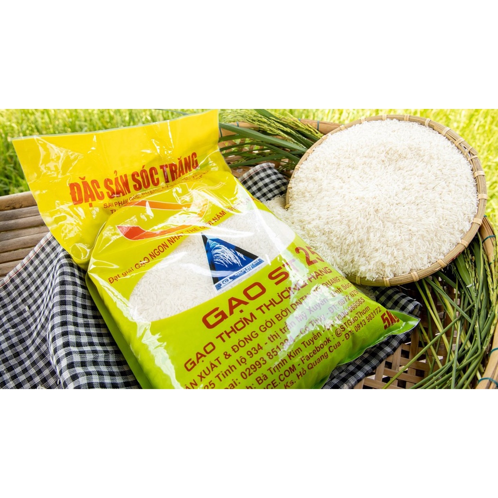 COMBO 2 Bao Gạo Thơm ST25 Túi 5Kg - Đạt Giải Gạo Ngon Nhất Thế Giới Năm 2019 tại Manila - Đặc Sản Sóc Trăng