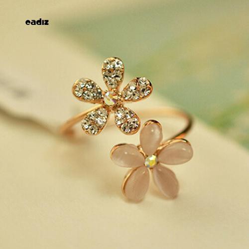 Nhẫn hở hình hoa cúc đính đá đáng yêu thời trang
