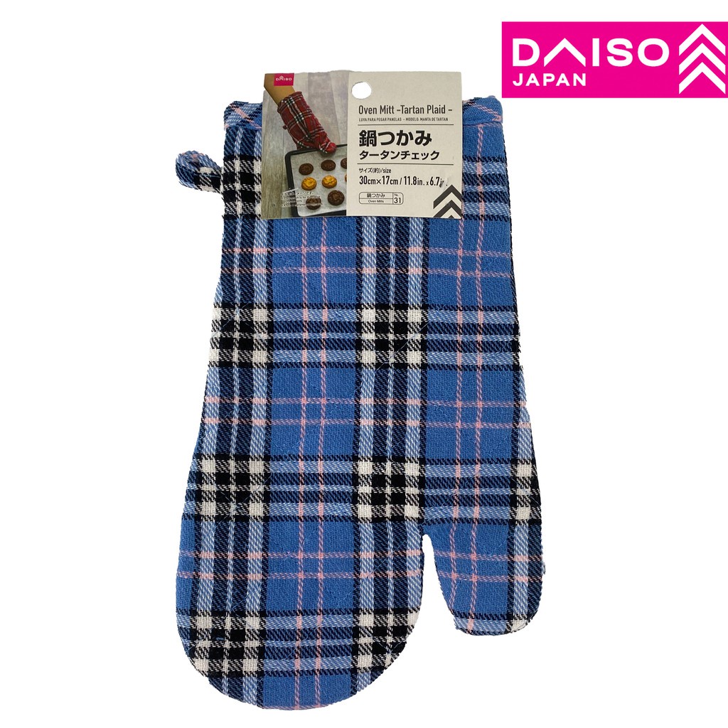 Daiso Găng Tay Nấu Nướng dùng để nhấc nồi Tartan Plaid