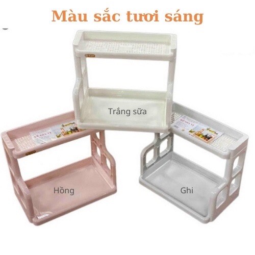 Kệ đựng gia vị nhà bếp 2 tầng tiện lợi Việt Nhật 5566, kệ đựng đồ nhà tắm, úp chén bát đa năng tiện ích Thị Nắng Store