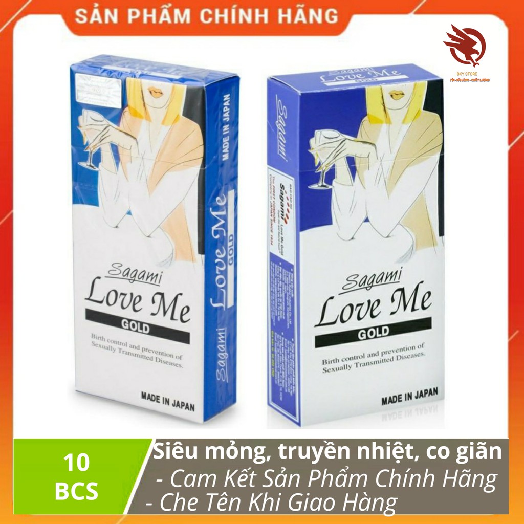 [ CHÍNH HÃNG ] - Bao cao su Sagami Love Me Gold , Siêu mỏng Siêu trơn , Hộp 10 chiếc