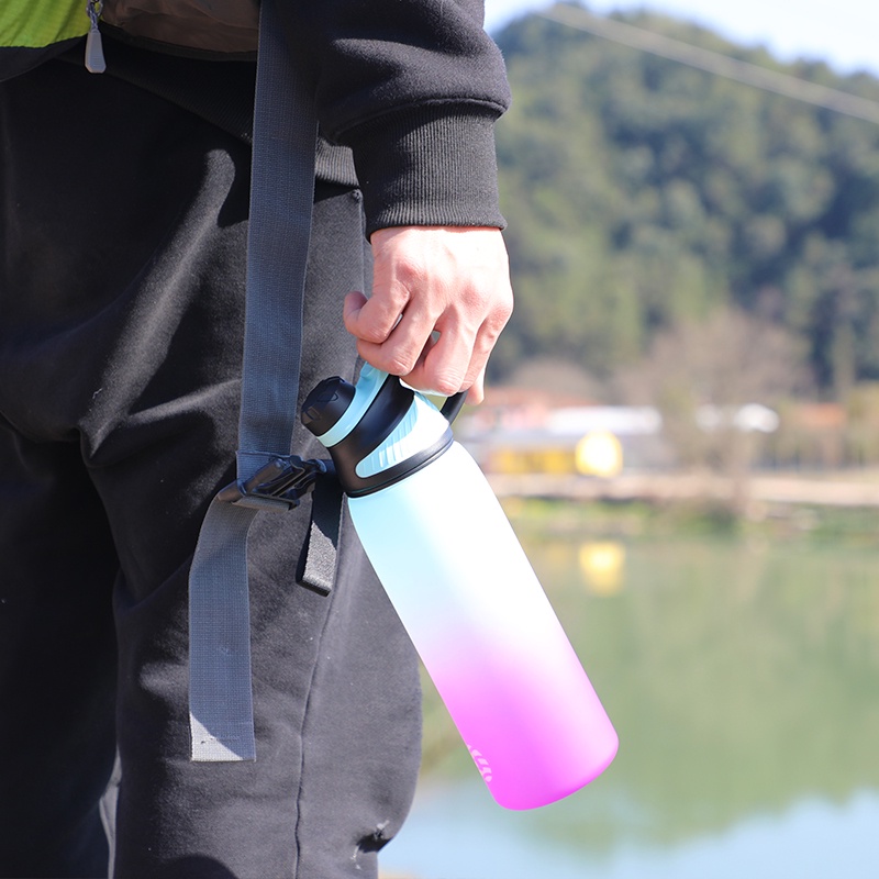 Bình nước thể thao FJBOTTLE bằng nhựa có nắp đậy nam châm chống rò rỉ 1200ml/ 41oz