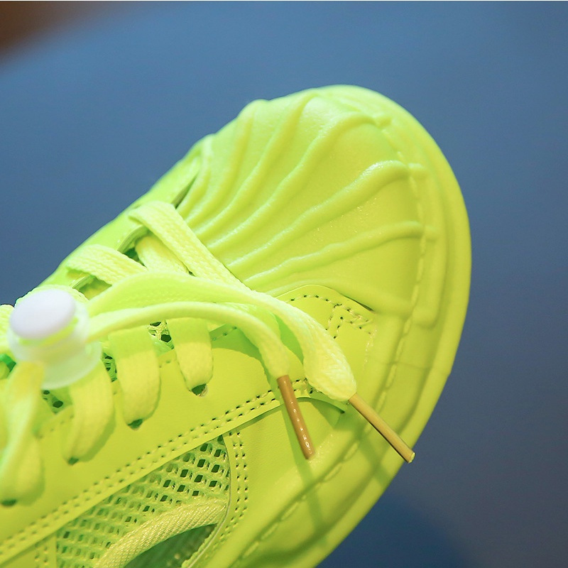 Giày Thể Thao Lưới Thoáng Khí Đế Mềm Chống Trượt Có Dây Rút Cho Bé Gái 2-16 Tuổi