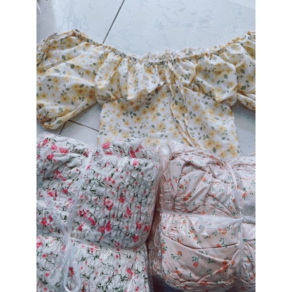 ÁO HOA CROPTOP TAY PHỒNG