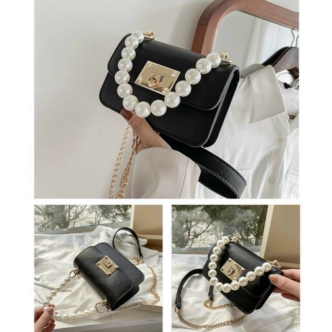 Túi mini đeo chéo nữ thời trang quai ngọc da trơn siêu xinh rẻ đẹp