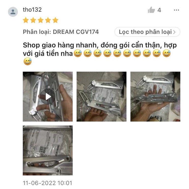 Pat nhôm gác chân sau wave 100,dream thanh khang