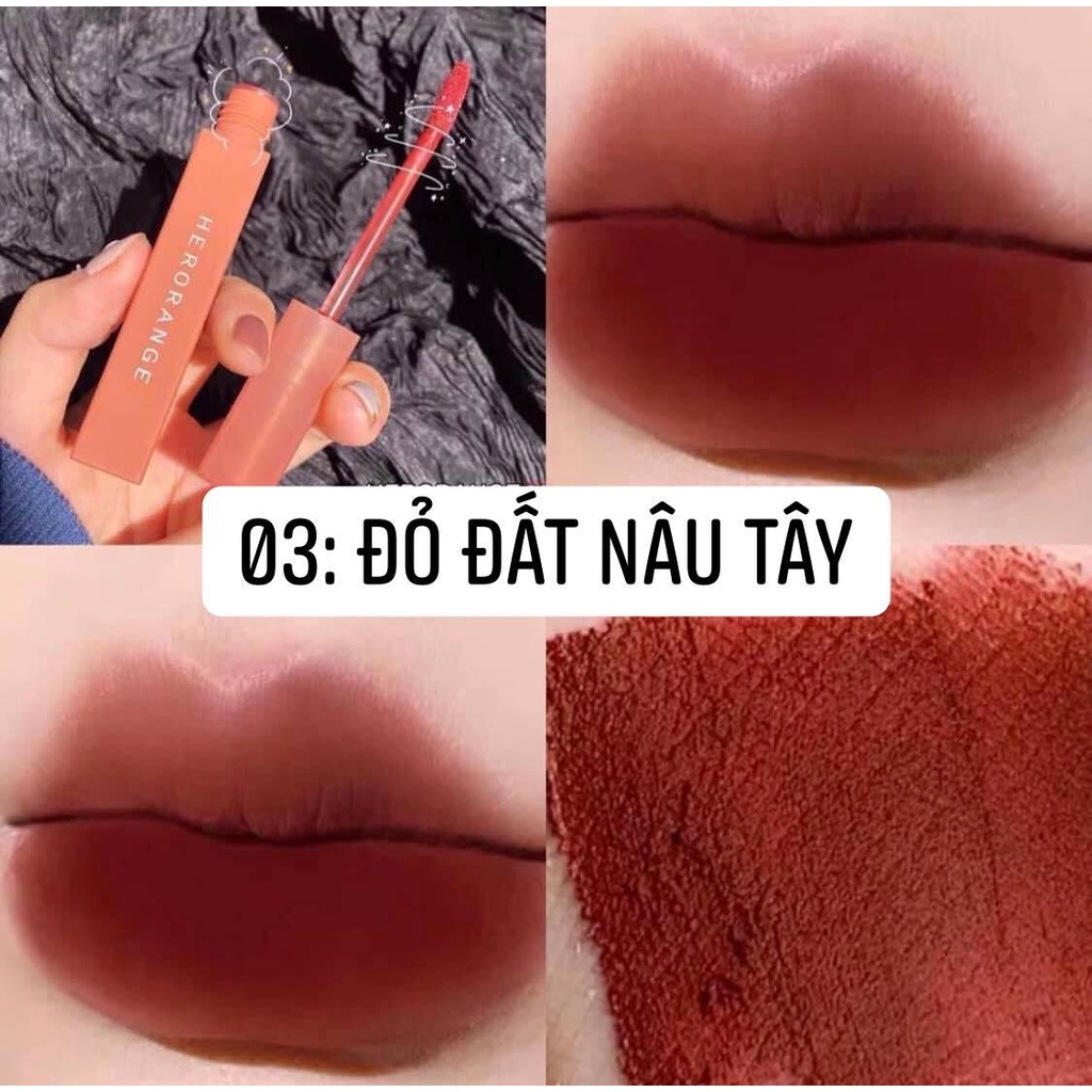 Son Kem Lì Herorange Mềm Mịn Như Nhung Chống Thấm Nước Chống Khô Môi Lâu Trôi