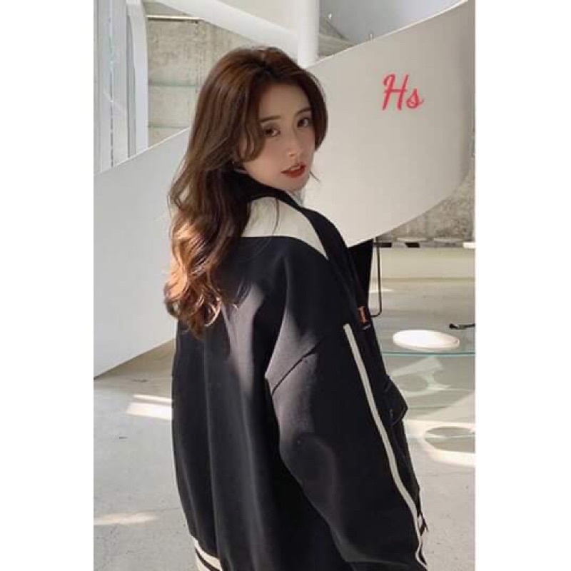 Áo khoác kaki phối trắng HS6