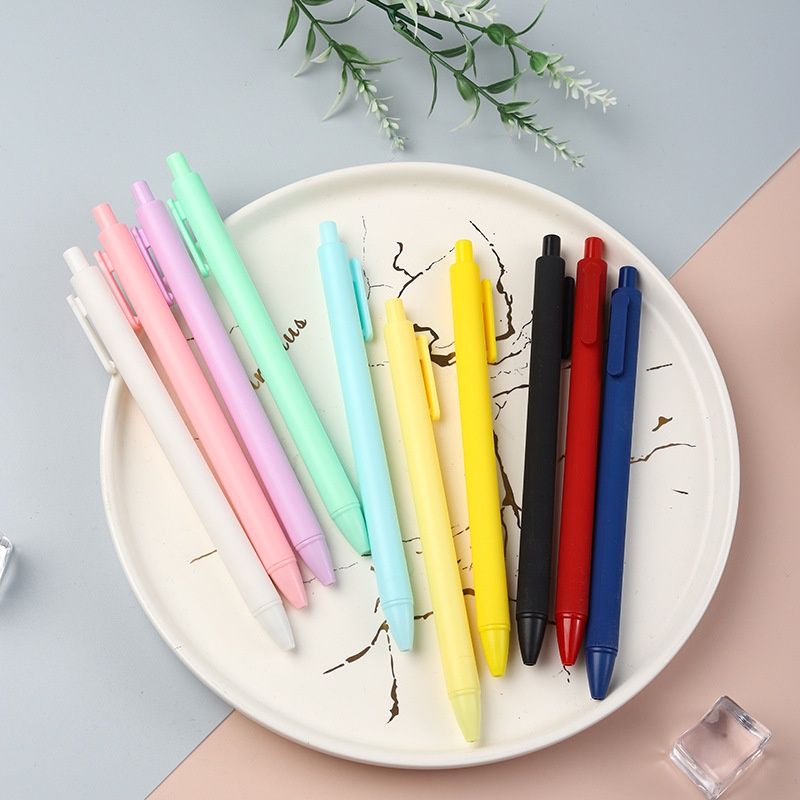 Bút gel mực đen ngòi 0,5mm vỏ pastel retro nhám