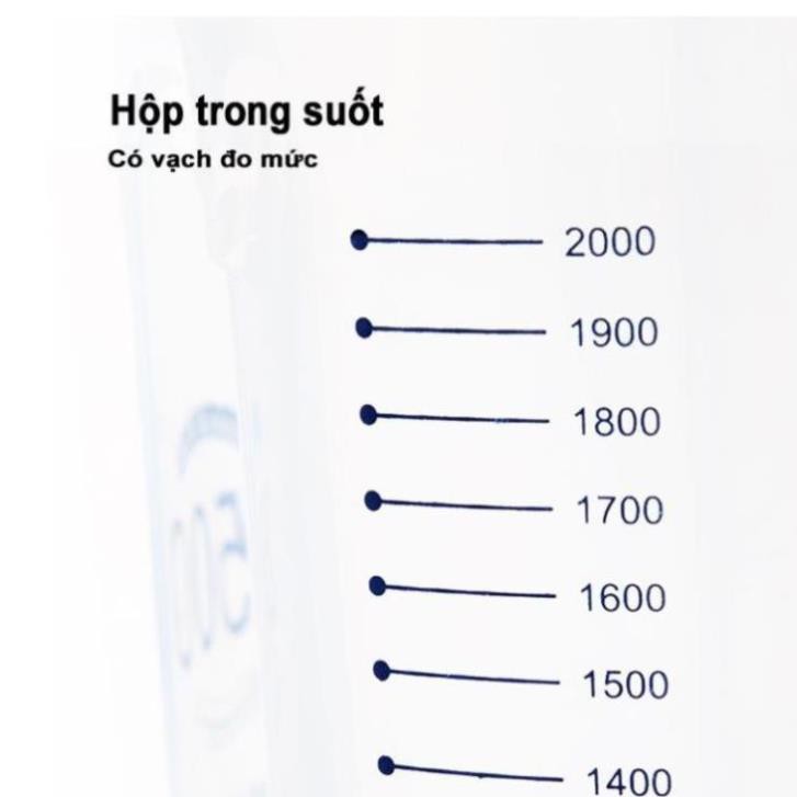 (SIÊU HOT) Hộp Bảo Quản Thực Phẩm, Lọ, Hũ Nhựa Trong Suốt 1500ml/2500 Nhiều Ngăn Đựng Gia Vị,Đồ Khô, Ngũ Cốc,...