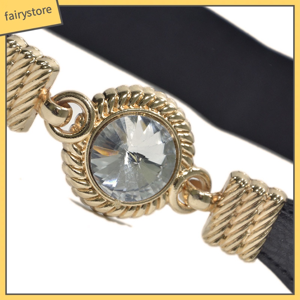 Thắt Lưng Nữ Mặt Tròn Đính Đá Lấp Lánh