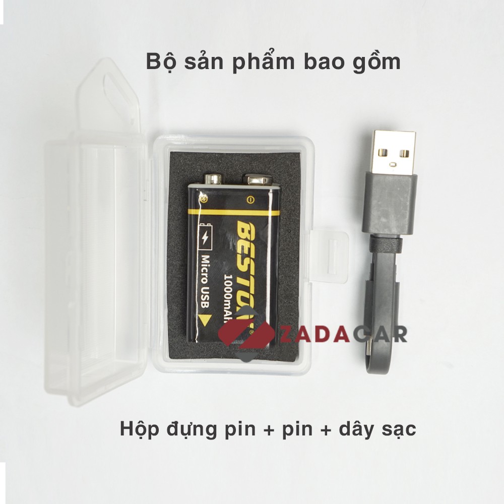 Pin trụ Lithium 1000mAh chính hãng Beston có cổng sạc trực tiếp tuổi thọ 2-5 năm – Pin vuông Beston