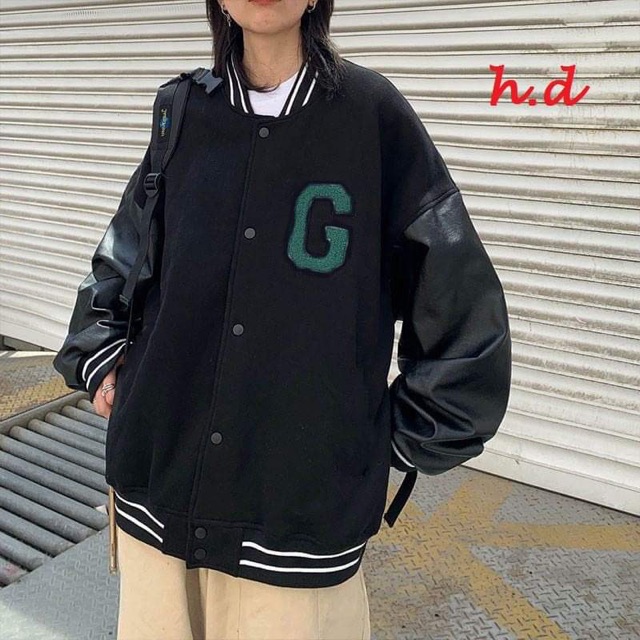 Áo bomber logo G tay bóng HDN876
