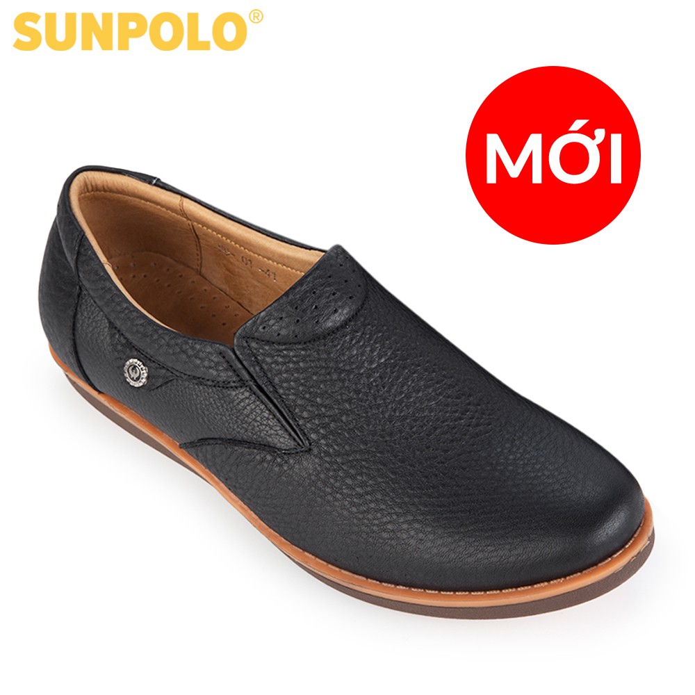 Giày Mọi Nam Da Bò SUNPOLO Nâu - SUMU01