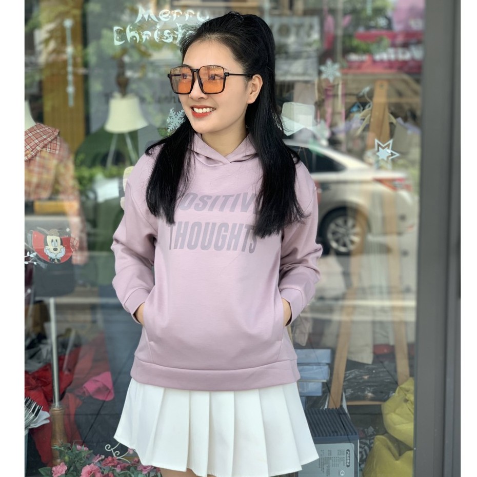 Áo hoodie nỉ màu hồng đỗ