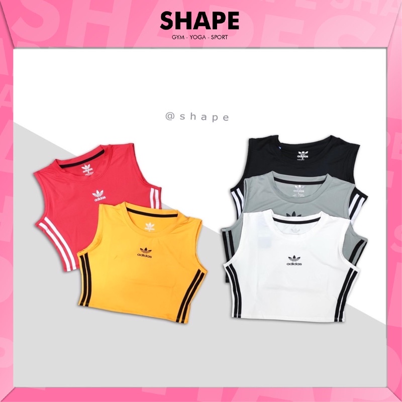 Áo croptop tập gym yoga nữ ba lỗ sọc bên [C078]