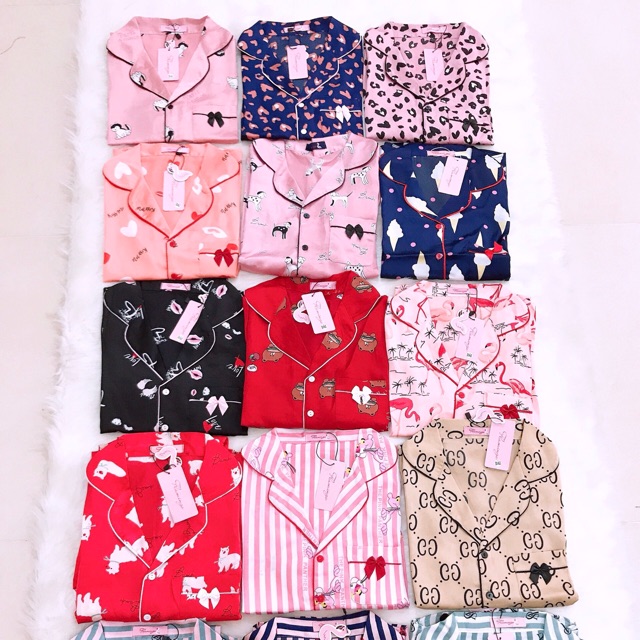 Đồ bộ lụa satin Flamingo